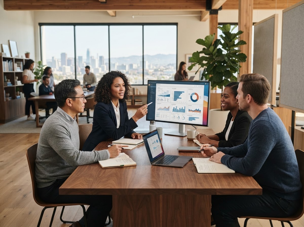 RevgroxAI analyst reviewing portfolio data on a workstation screen